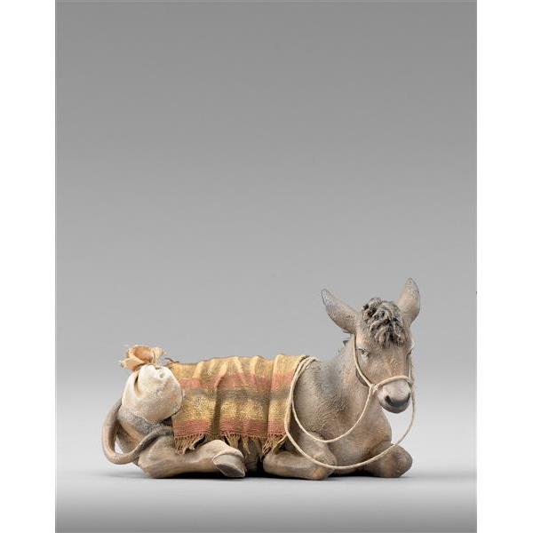Donkey lying with bags - color